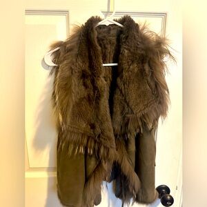 yves salomon rabbit fur vest